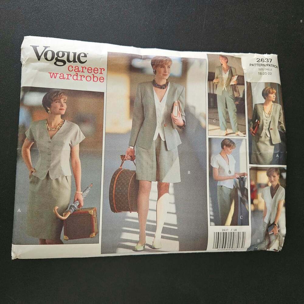 Vogue Sewing Pattern 2637 Career Wardrobe Sizes 18-20-22 Uncut